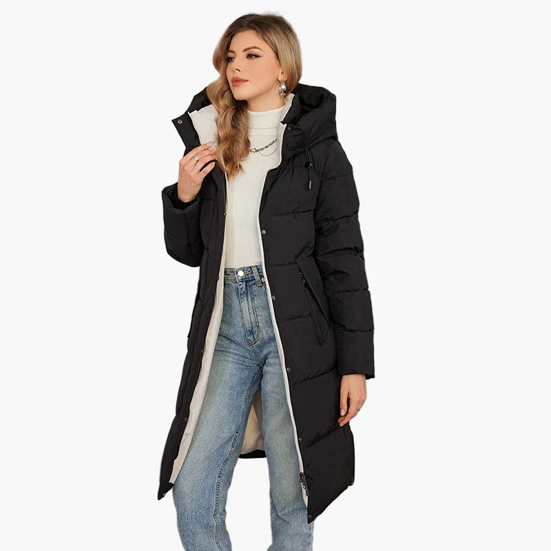 Damen Winter Steppmantel mit Kapuze – Langer, warmer Outdoor Parka für kalte Tage - Image 10