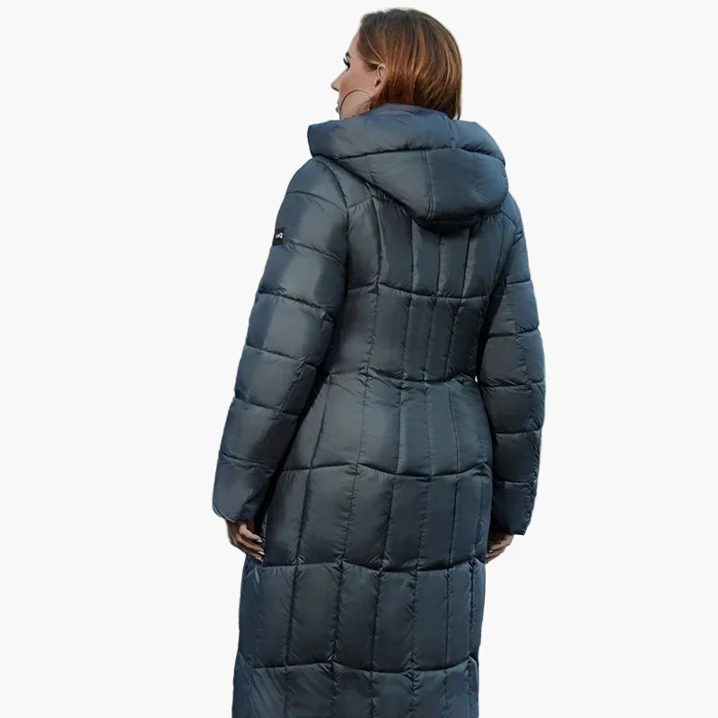 Damen Winter Steppmantel mit Kapuze, modischer langer Mantel für kalte Tage, Plus Size - Image 3