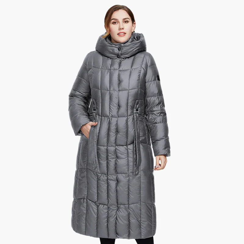 Damen Winter Steppmantel mit Kapuze, modischer langer Mantel für kalte Tage, Plus Size - Image 6