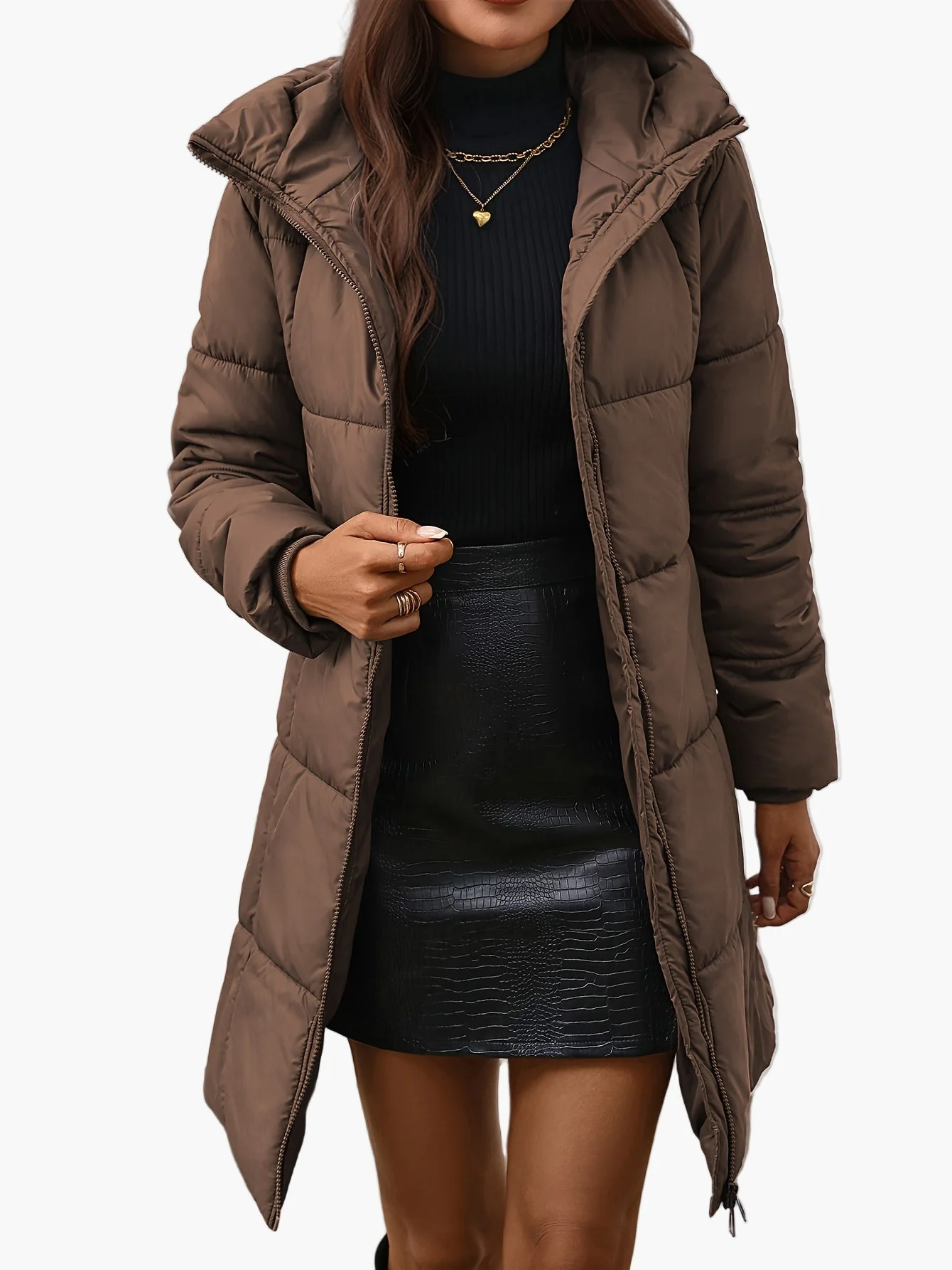 Damen Winter Steppmantel mit Kapuze und modischem Schnitt – Perfekt für Alltag und Freizeit