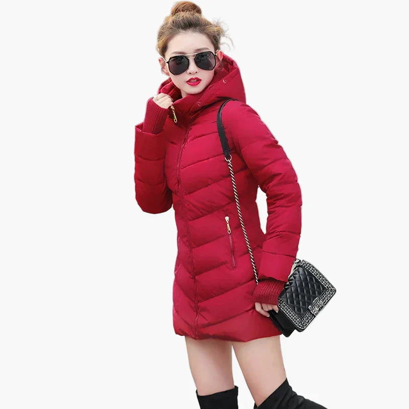 Damen Winter Steppmantel mit Kapuze und Kunstpelzkragen – Eleganter Outdoor Parka für kalte Tage - Image 5