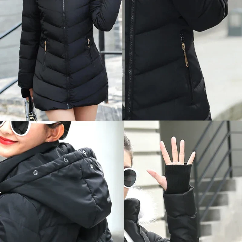Damen Winter Steppmantel mit Kapuze und Kunstpelzkragen – Eleganter Outdoor Parka für kalte Tage - Image 8