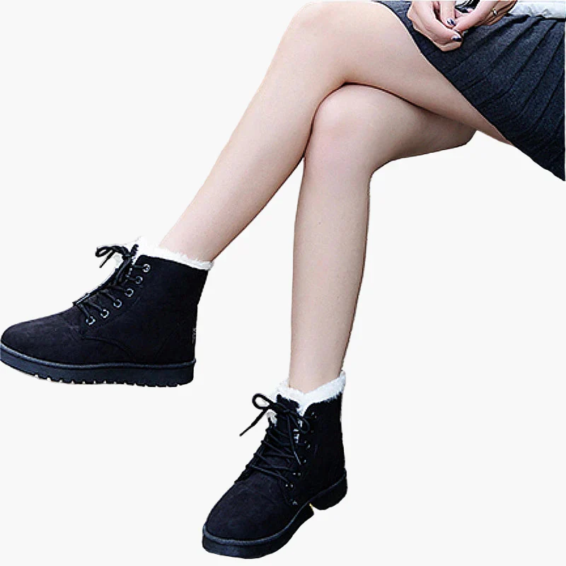 Damen Winter-Stiefeletten Kuschelig Warm mit Schnürung – Outdoor & Alltag - Image 2