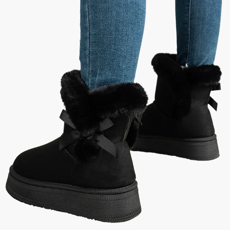 Damen Winter Stiefeletten mit Schleife, Warm Gefüttert, Modische Freizeit Boots - Image 6