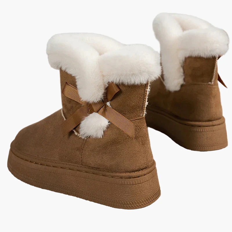 Damen Winter Stiefeletten mit Schleife, Warm Gefüttert, Modische Freizeit Boots - Image 7
