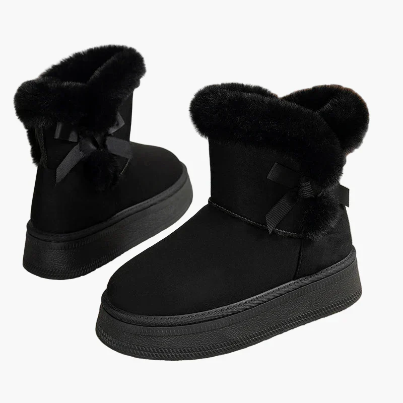 Damen Winter Stiefeletten mit Schleife, Warm Gefüttert, Modische Freizeit Boots - Image 8