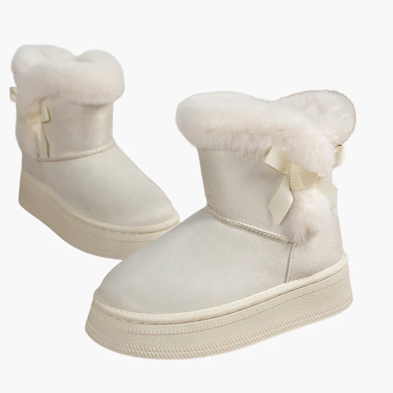 Damen Winter Stiefeletten mit Schleife, Warm Gefüttert, Modische Freizeit Boots - Image 9