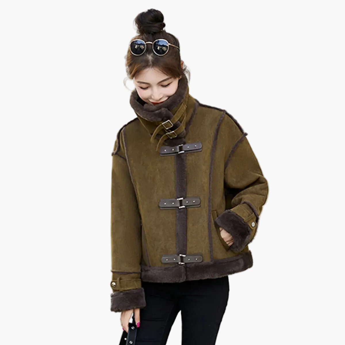 Damen Winterjacke im lässigen Piloten-Stil – Modische Kurzjacke für Alltag und Freizeit - Image 9