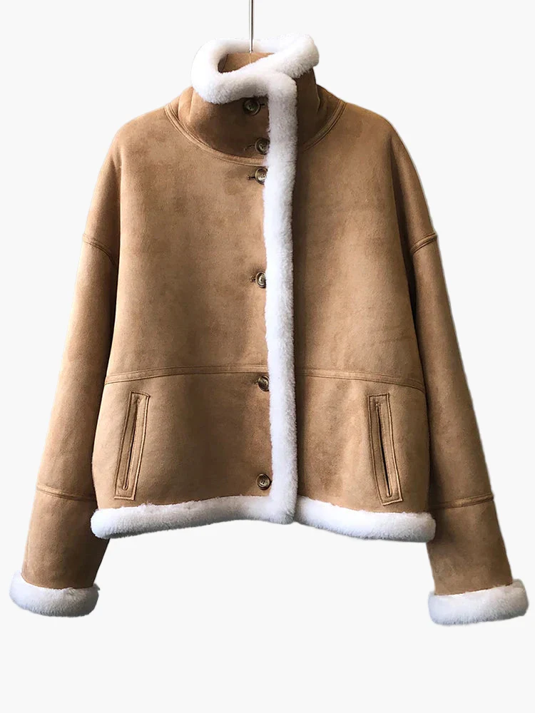 Damen Winterjacke im Oversized-Look mit Stehkragen – Modischer Streetstyle für kalte Tage