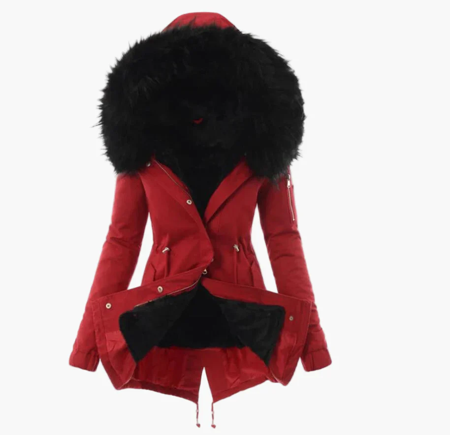Damen Wintermantel mit Kapuze und Kunstfell – Modischer Parka für kalte Tage - Image 4