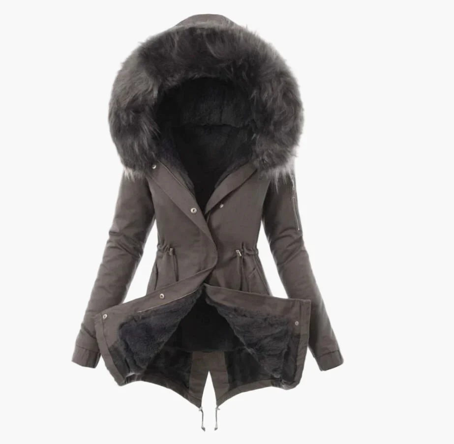 Damen Wintermantel mit Kapuze und Kunstfell – Modischer Parka für kalte Tage - Image 5