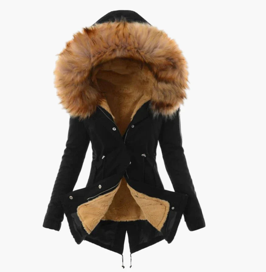 Damen Wintermantel mit Kapuze und Kunstfell – Modischer Parka für kalte Tage - Image 6