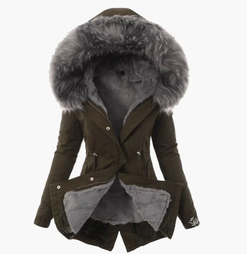Damen Wintermantel mit Kapuze und Kunstfell – Modischer Parka für kalte Tage - Image 8