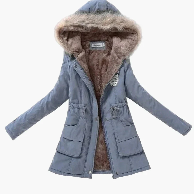 Damen Winterparka mit Kapuze und Fleece-Futter – Modischer Mantel für kalte Tage - Image 3
