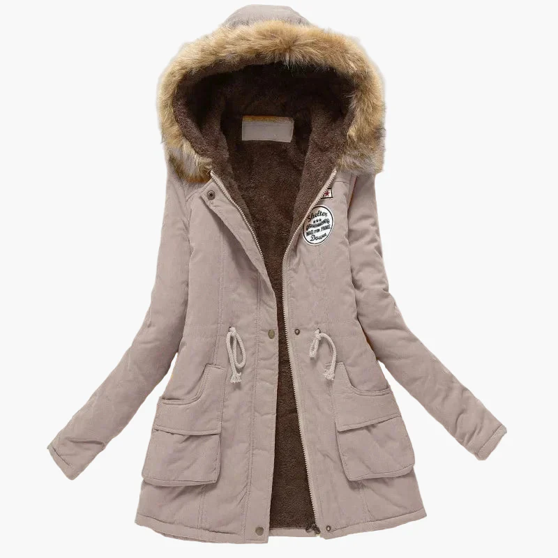 Damen Winterparka mit Kapuze und Fleece-Futter – Modischer Mantel für kalte Tage - Image 6
