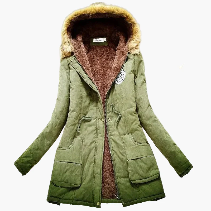Damen Winterparka mit Kapuze und Fleece-Futter – Modischer Mantel für kalte Tage - Image 7