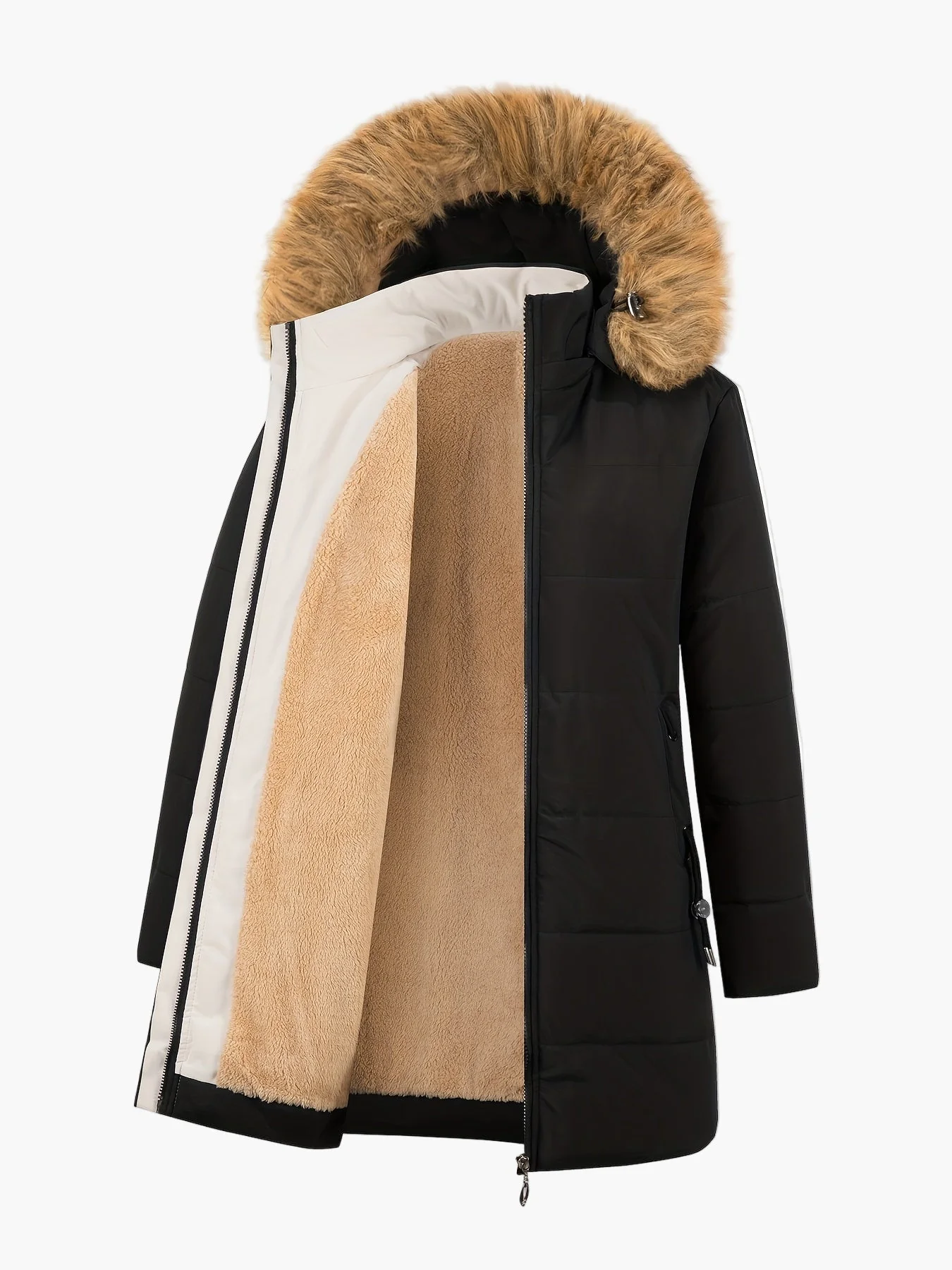 Damen Winterparka mit Kapuze und Kunstfellkragen – Stilvoller, warmer Alltagsmantel - Image 2
