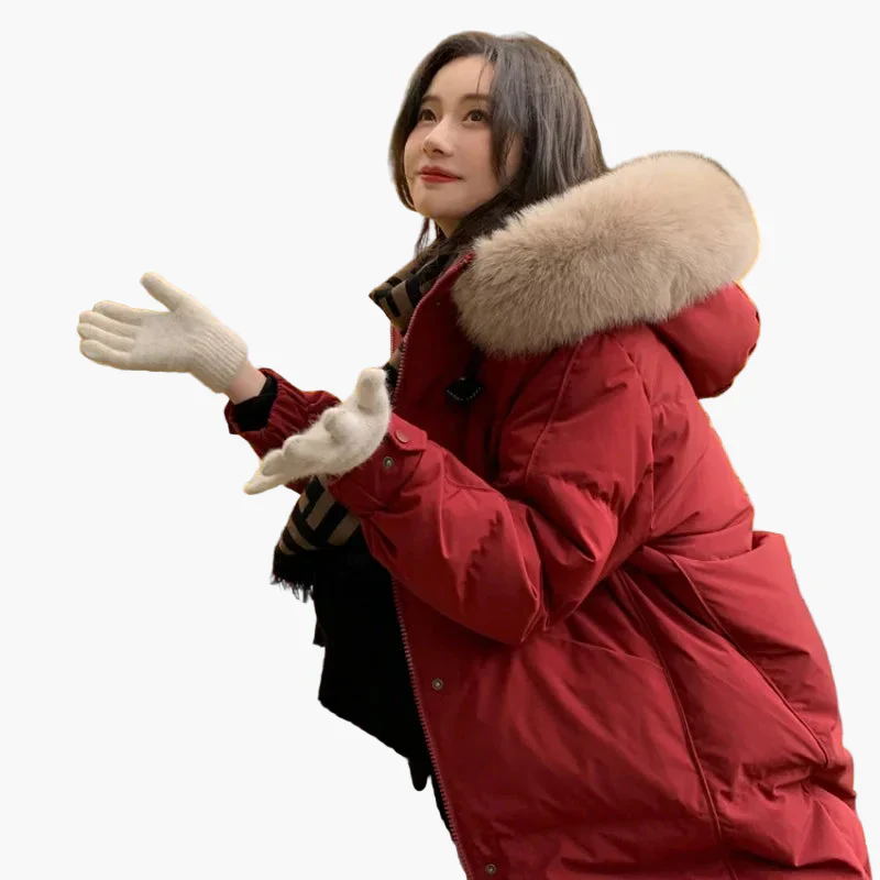 Damen Winterparka mit Kapuze und modischem Design – Perfekt für kalte Tage - Image 3