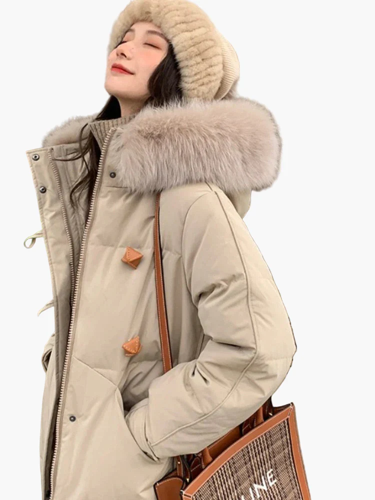 Damen Winterparka mit Kapuze und modischem Design – Perfekt für kalte Tage - Image 4