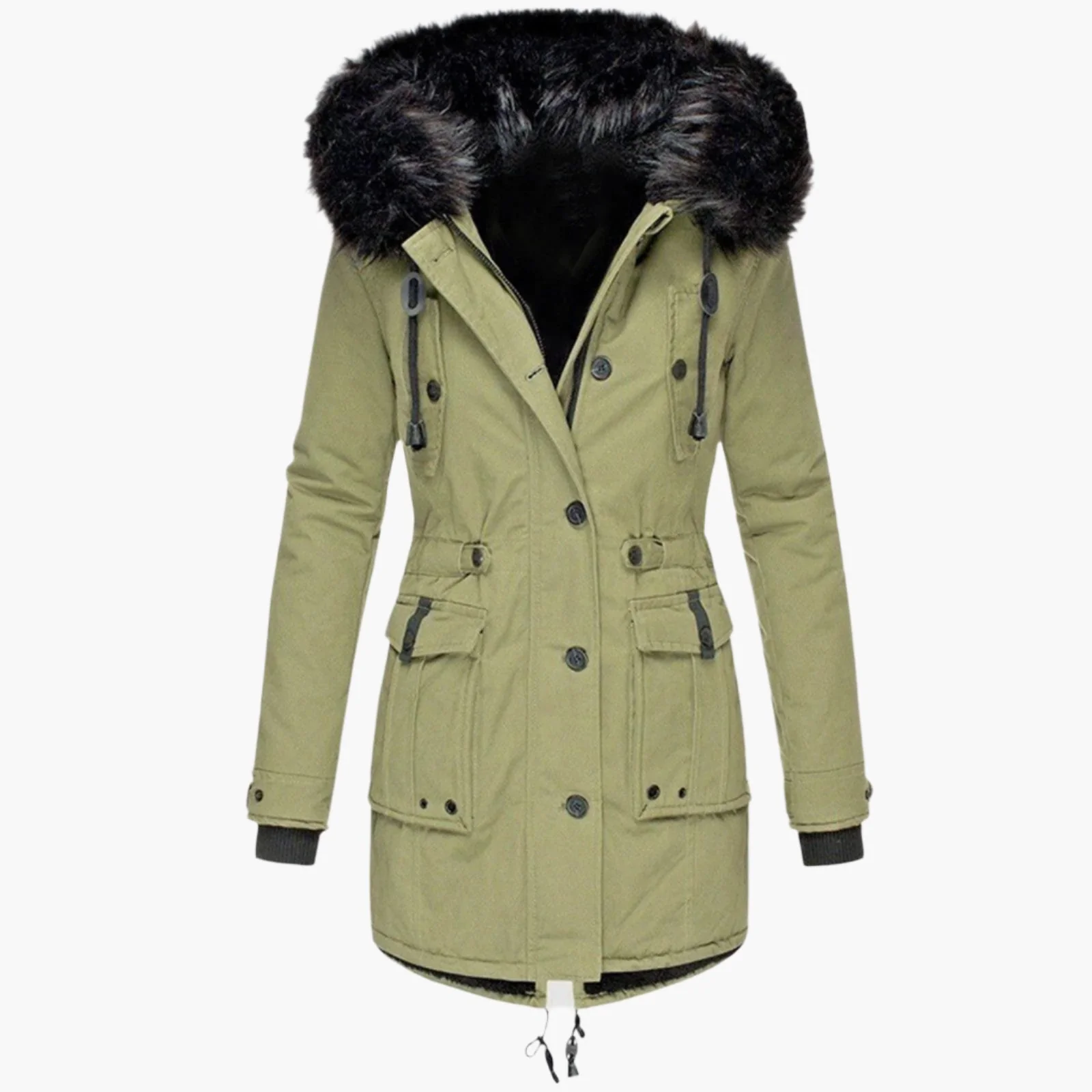 Damen Winterparka mit Kunstpelzkapuze – Stilvolle Outdoorjacke für kalte Tage - Image 3