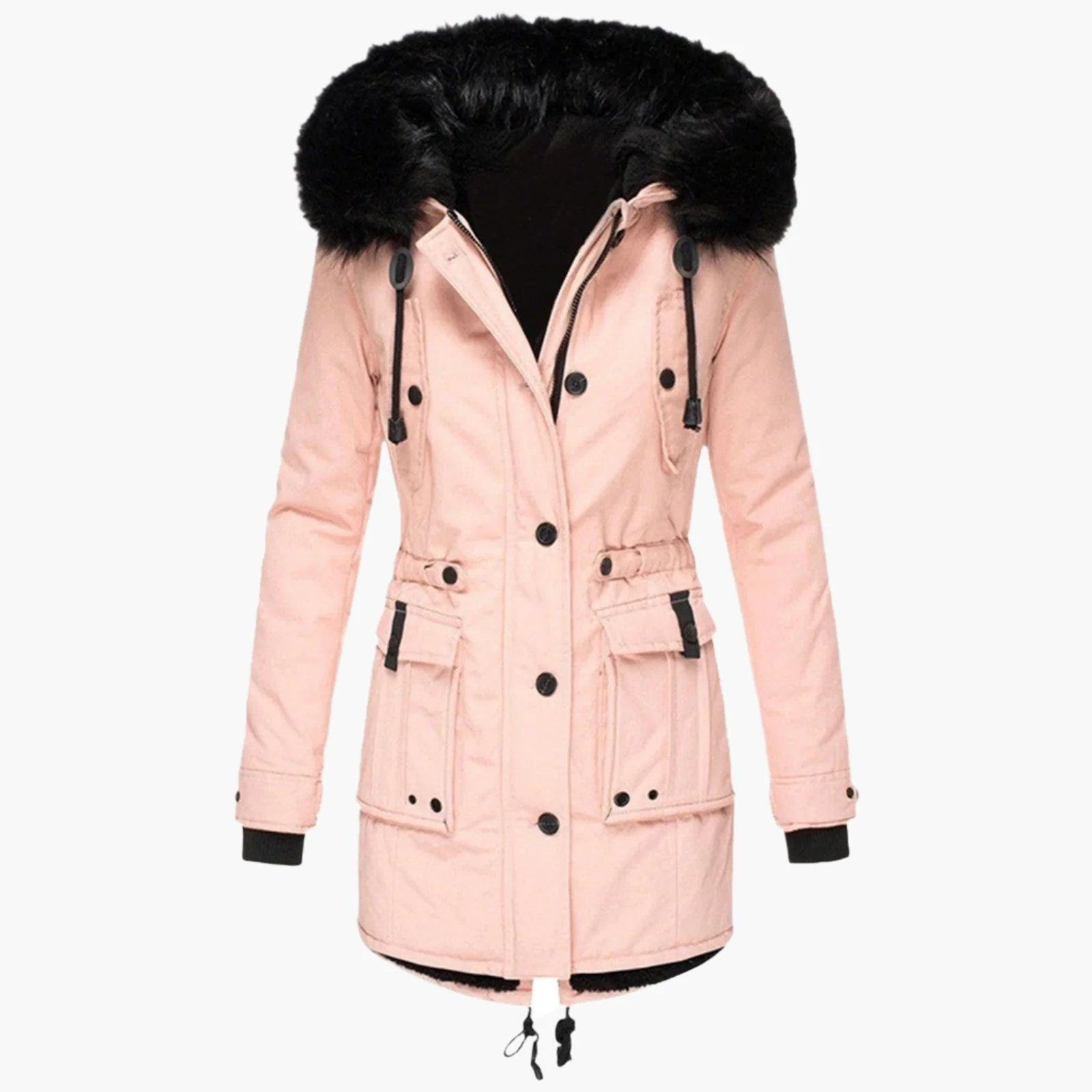 Damen Winterparka mit Kunstpelzkapuze – Stilvolle Outdoorjacke für kalte Tage - Image 4