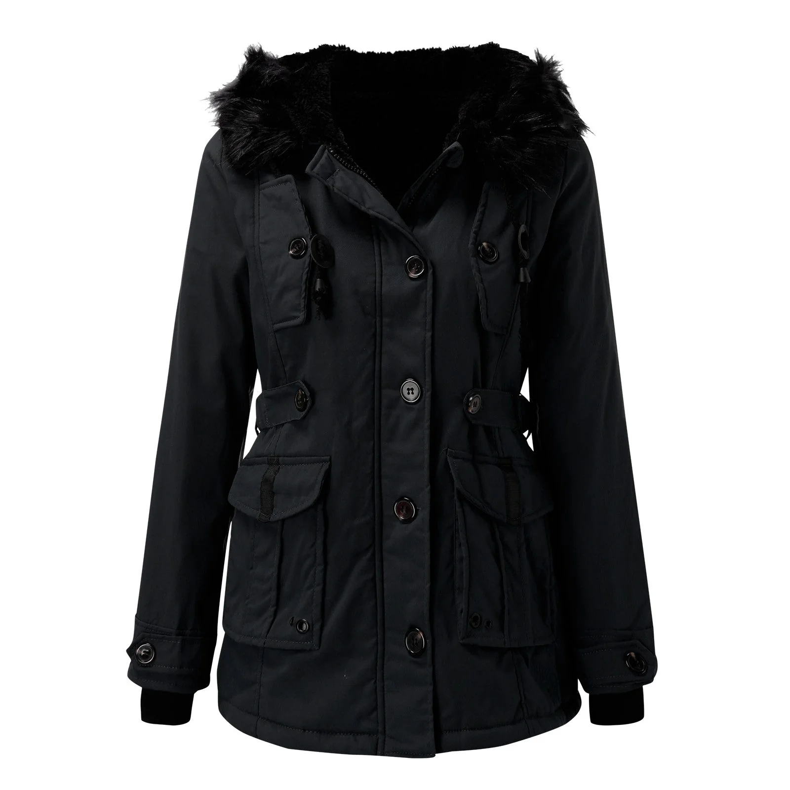 Damen Winterparka mit Kunstpelzkapuze – Stilvolle Outdoorjacke für kalte Tage - Image 9