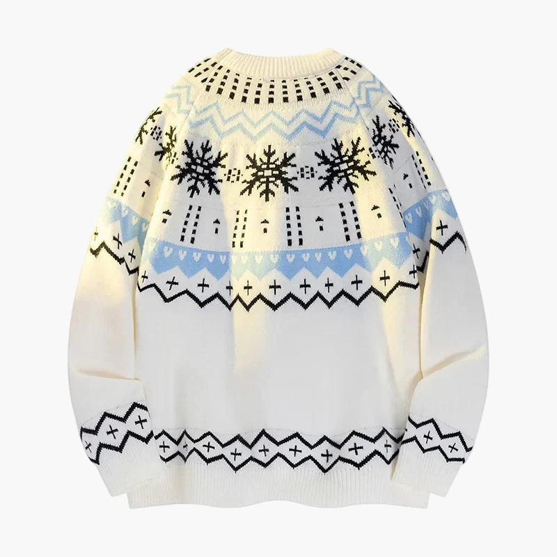 Damen Winterpullover mit Schneeflocken Muster – Skandinavischer Strickpullover für kalte Tage - Image 2