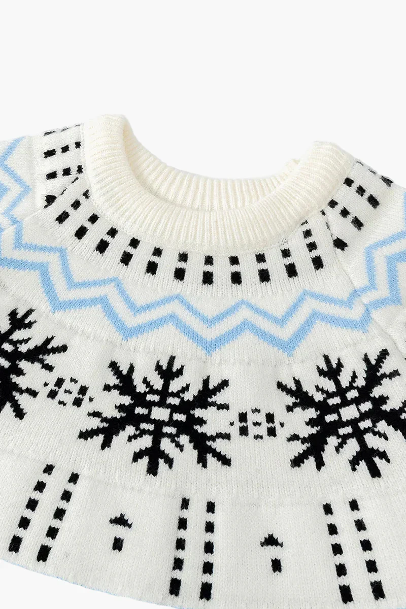 Damen Winterpullover mit Schneeflocken Muster – Skandinavischer Strickpullover für kalte Tage - Image 4