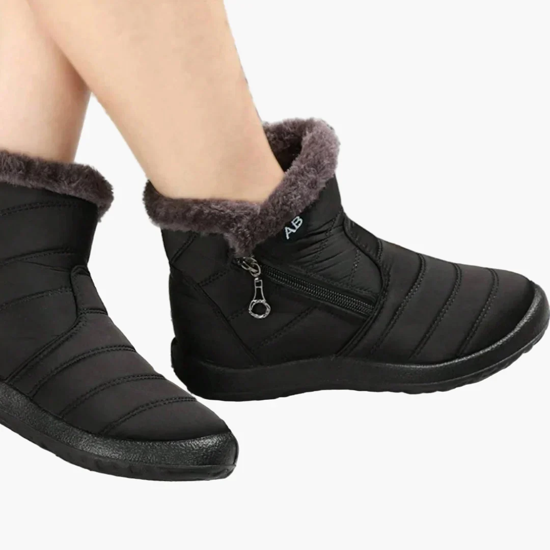 Damen Winterstiefel mit warmem Futter und Reißverschluss – Bequeme, rutschfeste Outdoor-Schuhe für kalte Tage