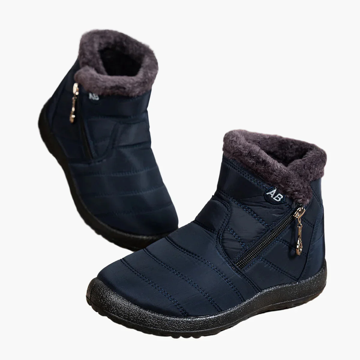 Damen Winterstiefel mit warmem Futter und Reißverschluss – Bequeme, rutschfeste Outdoor-Schuhe für kalte Tage - Image 3
