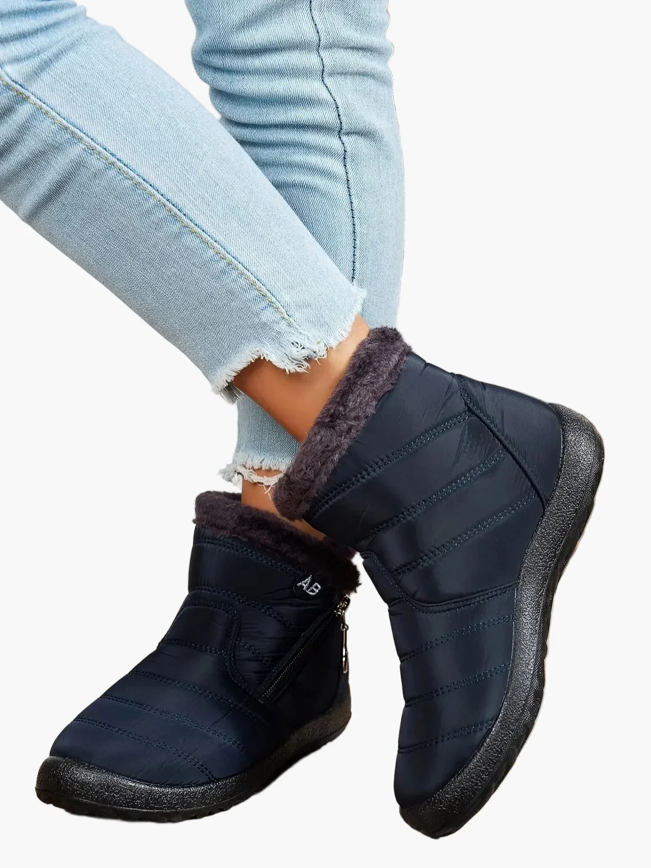 Damen Winterstiefel mit warmem Futter und Reißverschluss – Bequeme, rutschfeste Outdoor-Schuhe für kalte Tage - Image 6