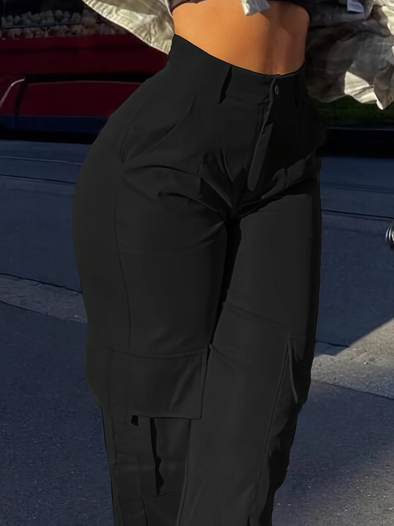 Damen Y2K Streetwear Cargo Hose mit weitem Bein – Modische High-Waist Hose für Freizeit und Alltag - Image 4