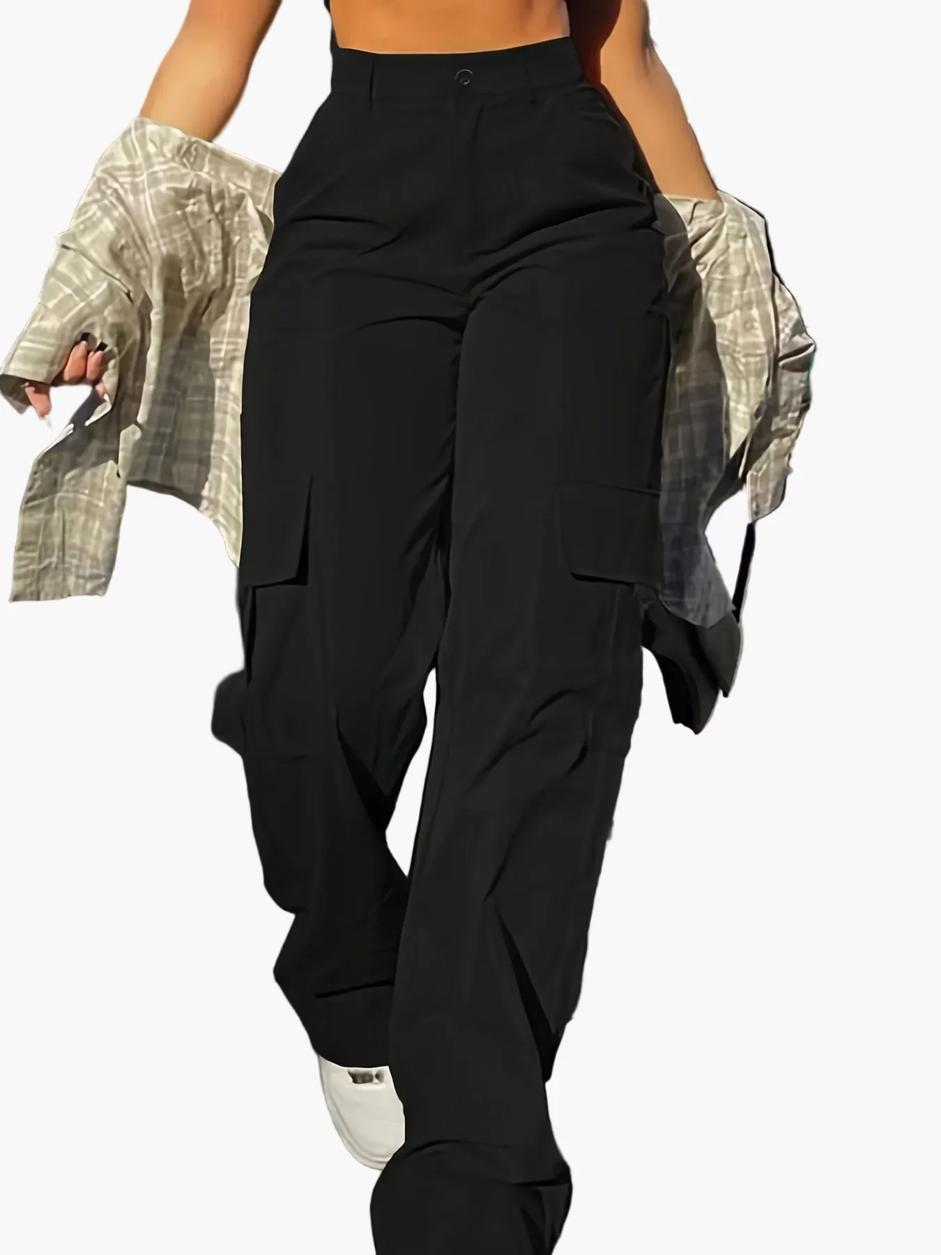 Damen Y2K Streetwear Cargo Hose mit weitem Bein – Modische High-Waist Hose für Freizeit und Alltag - Image 5
