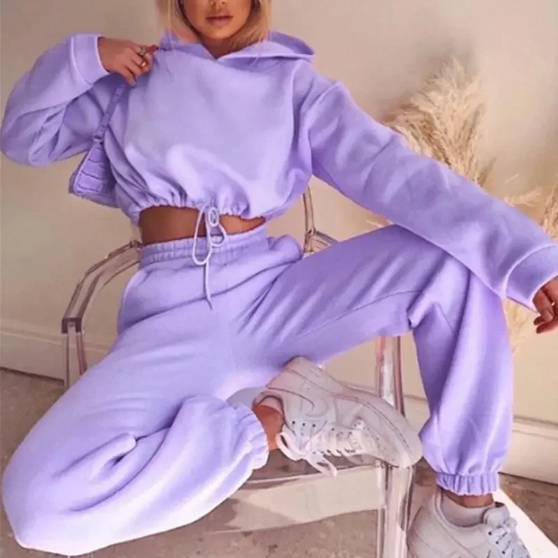 Damen Zweiteiler Lounge Set – Modischer Hoodie & Jogginghose für Freizeit und Alltag - Image 10