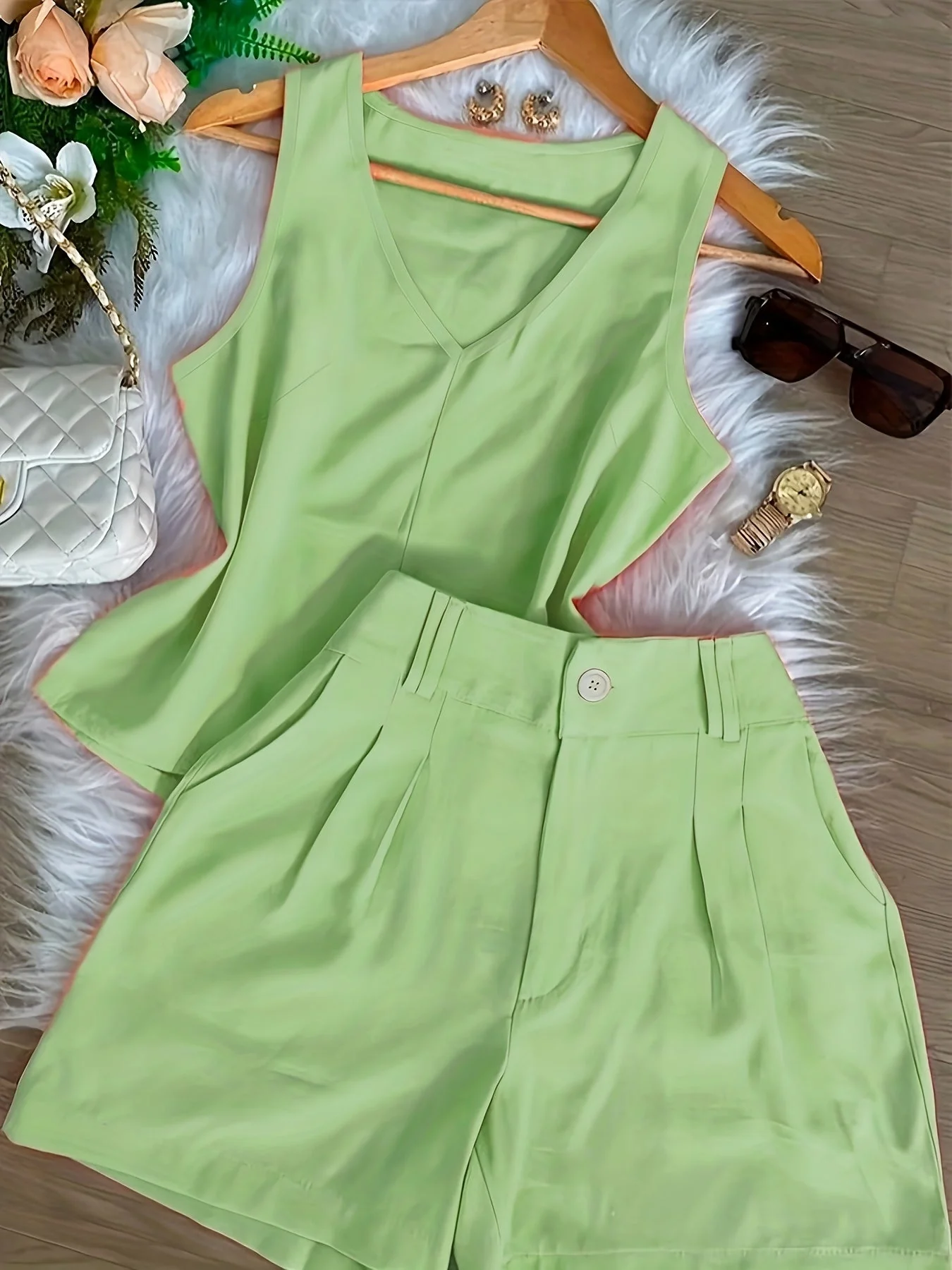 Damen Zweiteiler Set – Elegantes Top und Shorts für Frühling & Sommer, Freizeit & Alltag - Image 10