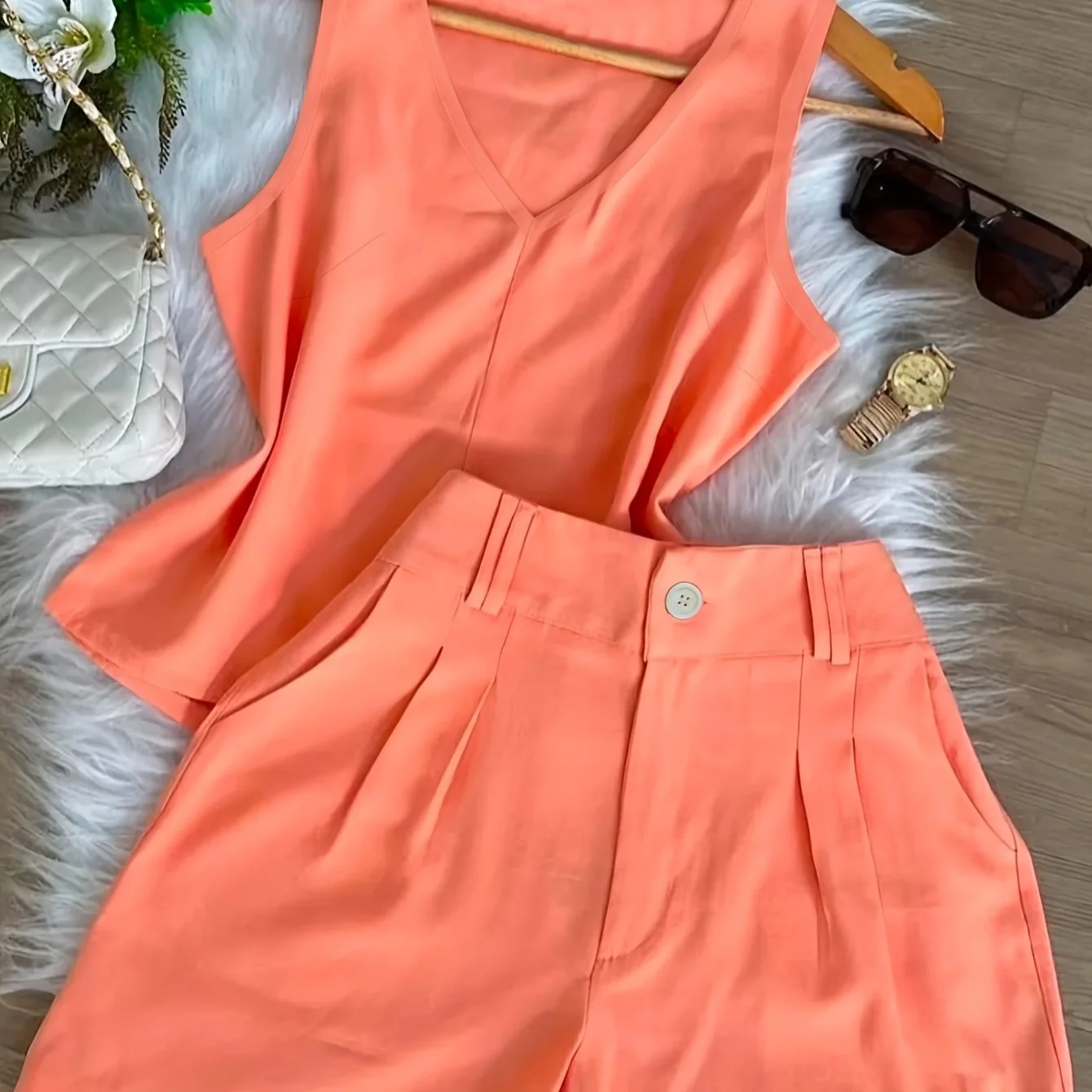 Damen Zweiteiler Set – Elegantes Top und Shorts für Frühling & Sommer, Freizeit & Alltag - Image 11