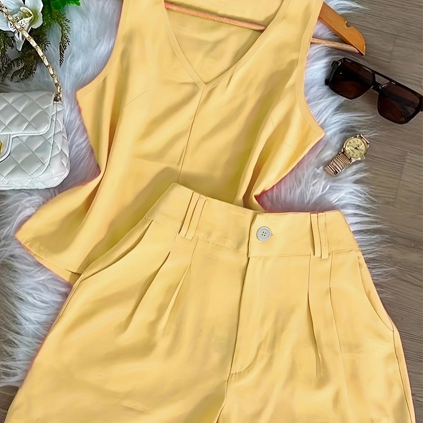 Damen Zweiteiler Set – Elegantes Top und Shorts für Frühling & Sommer, Freizeit & Alltag - Image 14