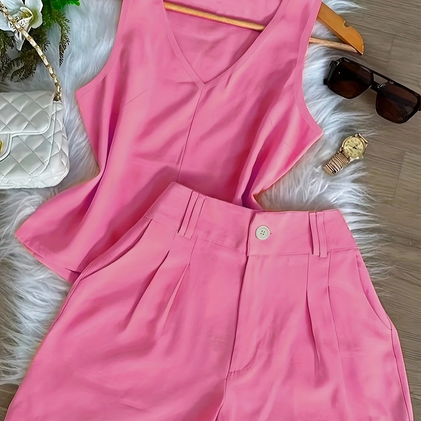 Damen Zweiteiler Set – Elegantes Top und Shorts für Frühling & Sommer, Freizeit & Alltag - Image 15