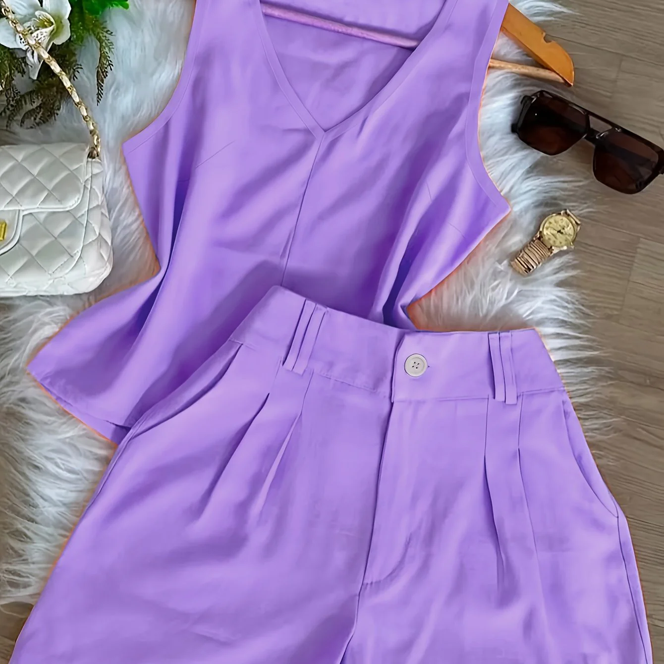 Damen Zweiteiler Set – Elegantes Top und Shorts für Frühling & Sommer, Freizeit & Alltag - Image 22