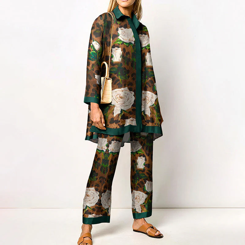 Damen Zweiteiler Set mit modernem geometrischem Muster – Lässiges Outfit für Alltag und Büro - Image 18