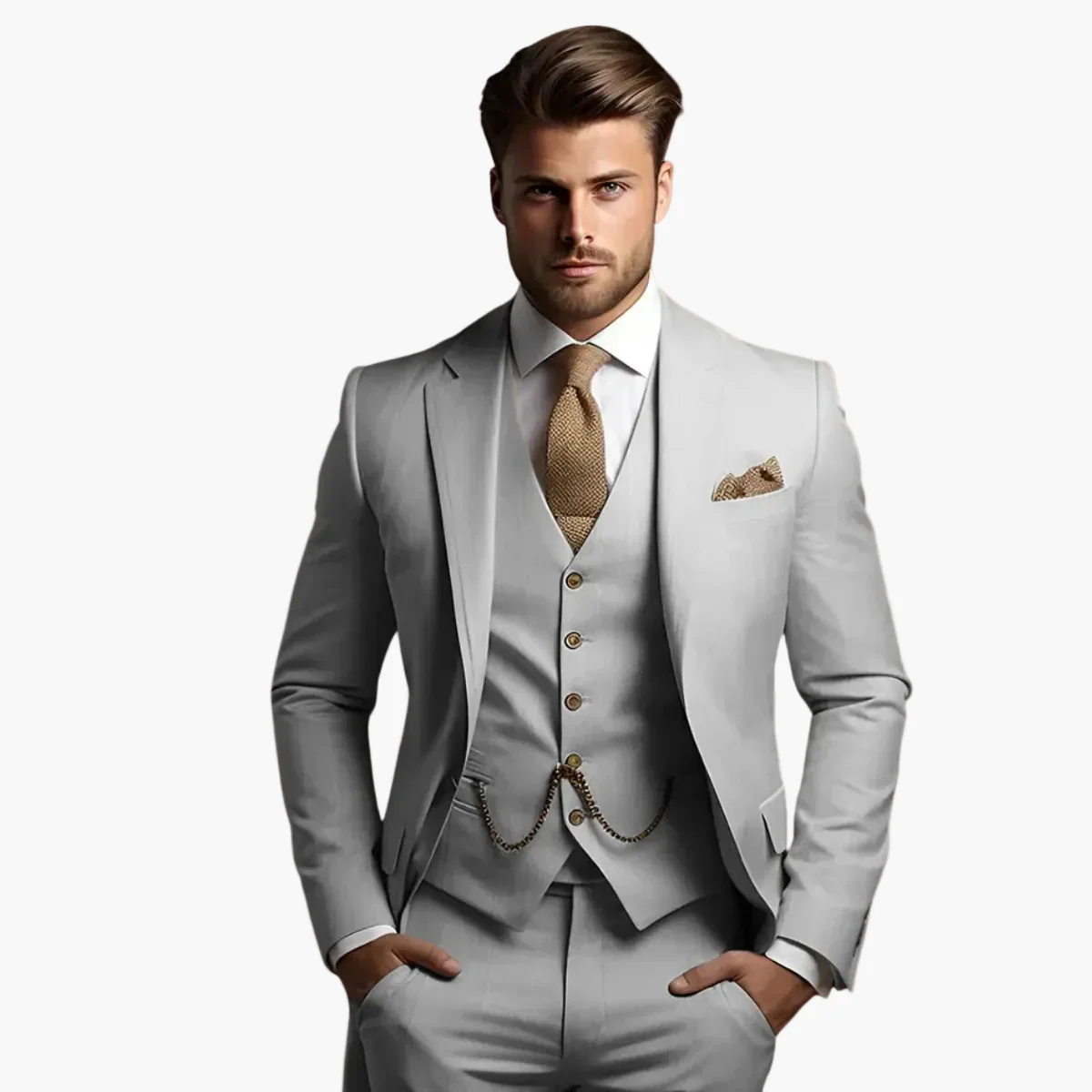 Eleganter Herrenanzug Dreiteilig Slim Fit – Business & Festliche Anlässe - Image 3
