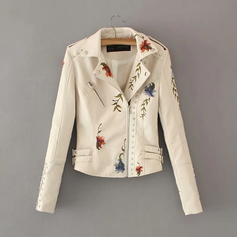 Ernest – Bestickte, mit Nieten verzierte vegane Lederjacke - Image 5