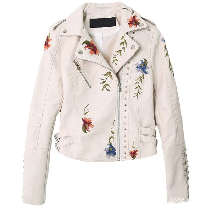 Ernest – Bestickte, mit Nieten verzierte vegane Lederjacke - Image 7