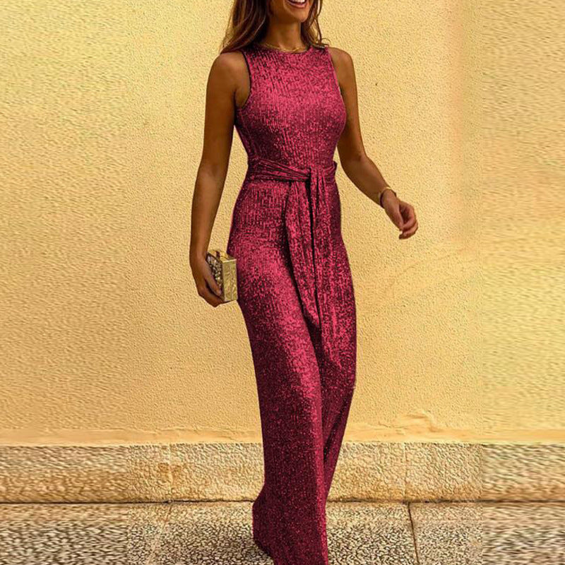 Francesca – Ärmelloser sexy Pailletten-Jumpsuit mit silbernen Punkten - Image 6