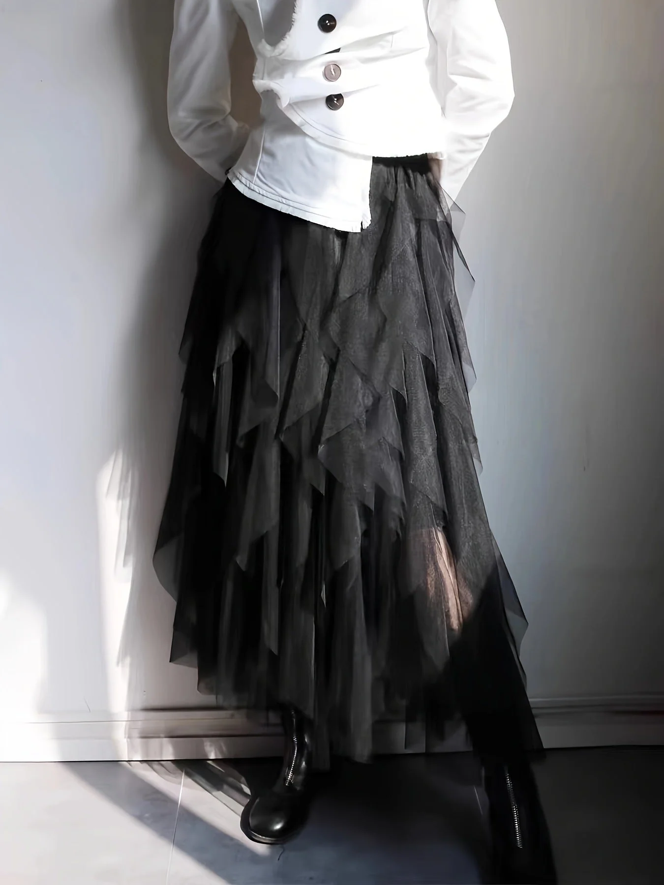 Gabrielle – Modischer, alltagsgeeigneter, figurbetonender Mesh-Rock - Image 7