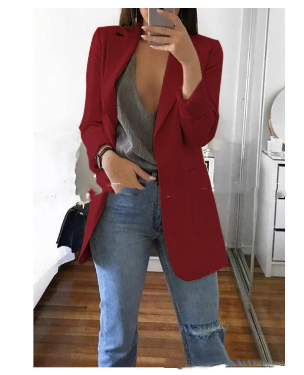 Georgina – Schmaler Damenblazer mit einfarbigem Design - Image 10