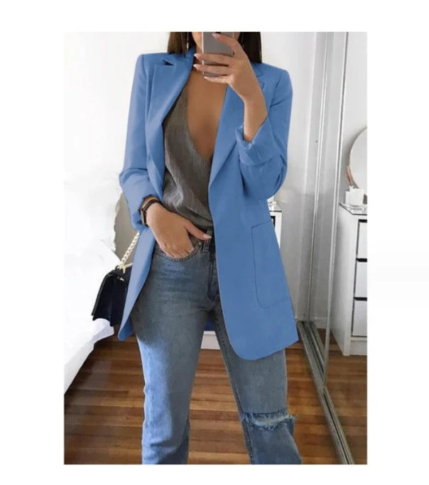 Georgina – Schmaler Damenblazer mit einfarbigem Design - Image 11
