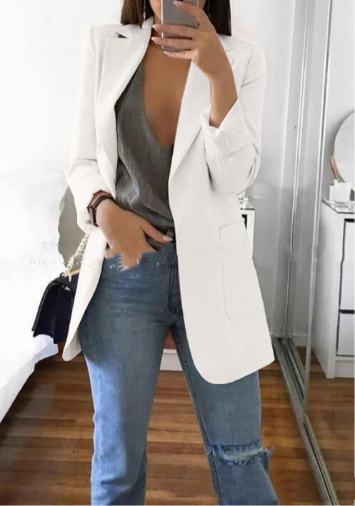 Georgina – Schmaler Damenblazer mit einfarbigem Design - Image 13
