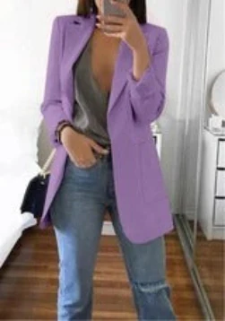 Georgina – Schmaler Damenblazer mit einfarbigem Design - Image 17
