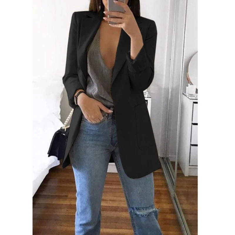 Georgina – Schmaler Damenblazer mit einfarbigem Design - Image 20